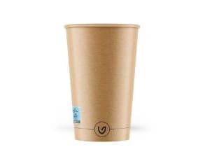 Kaffebæger Pap/Ac Ø90xH113mm 30cl 12oz Single Wall Brun Verive,50 stk/ps - (50 stk.)