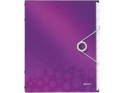 Leitz WOW - Klassifikationsmapp - 12 utrymmen - 12 delar - för A4 - kapacitet: 200 ark - tabbad - lila metallic