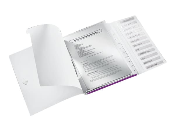 Leitz WOW - Klassifikationsmapp - 12 utrymmen - 12 delar - för A4 - kapacitet: 200 ark - tabbad - lila metallic
