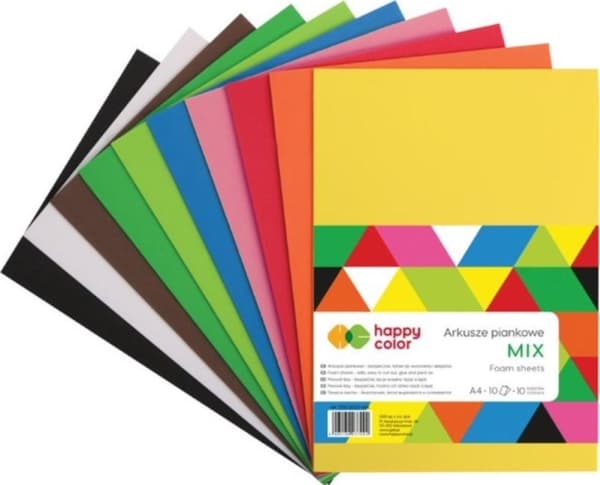 Foam sheets A4/10K Mix 10 colors HAPPY COLOR