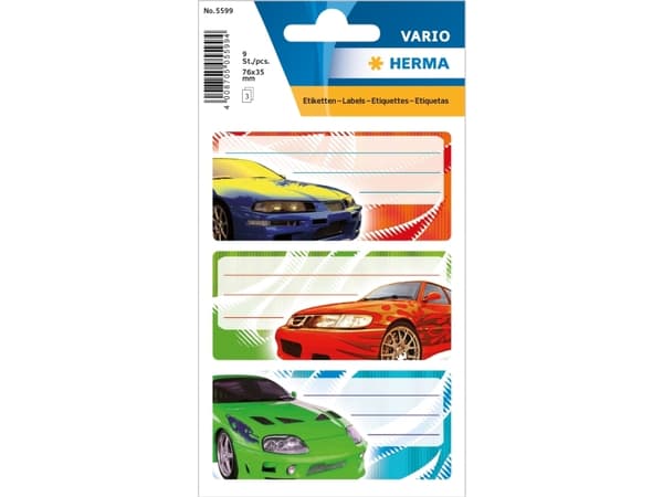 HERMA 5599, Monivärinen, Suorakulmio, Kiinteä, Paperi, 9 kpl, 3 kpl