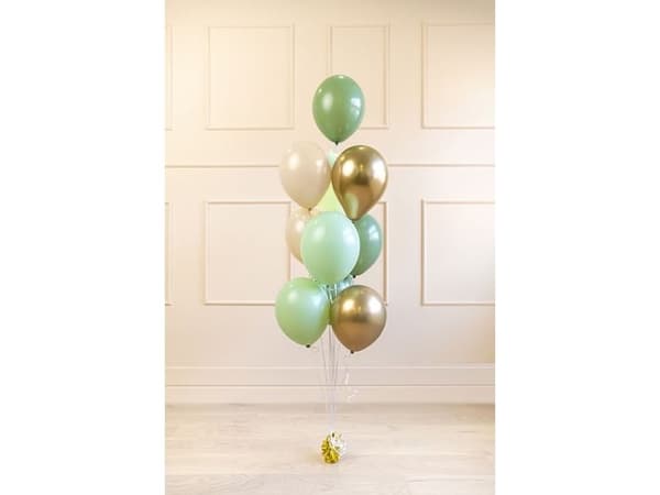 PartyDeco ZBL4, Lekeballong, Latex, Gull, Grønn, Lysegrønn, Hvit, Bilde, Bursdag, Universell