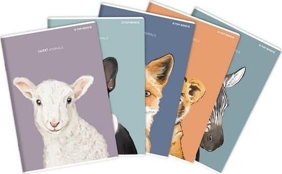 Notebook A5/80K check Sweet Animal (5pcs)