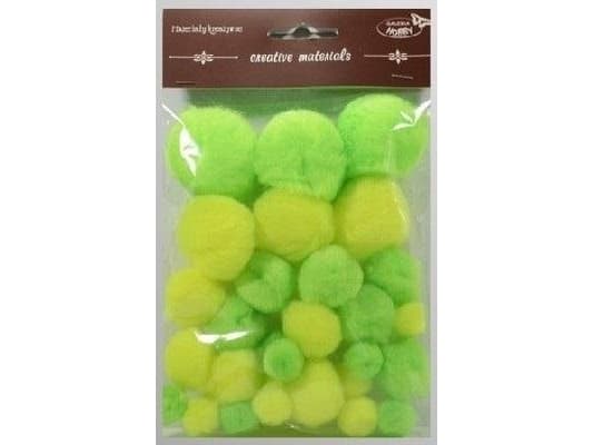 Neonväriset tummansävyiset pompulat 15-40mm 30kpl