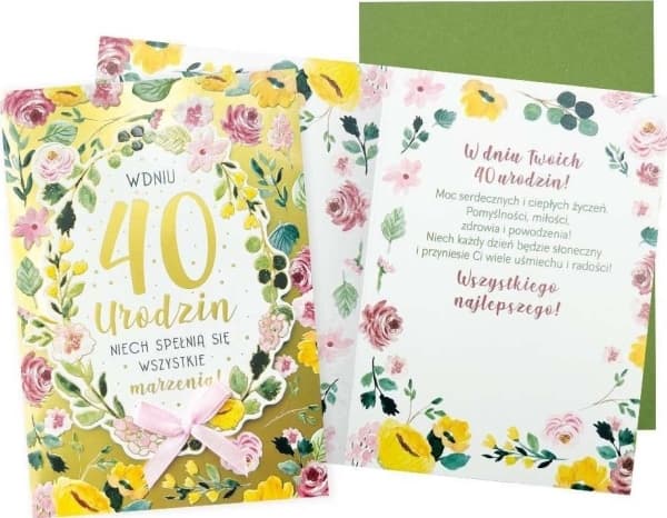 Kort B6 Bursdag 40 (blomster)