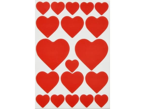 HERMA DECOR stickers hearts red 3 sheets, different, 3 pcs