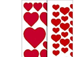 HERMA DECOR stickers hearts red 3 sheets, different, 3 pcs