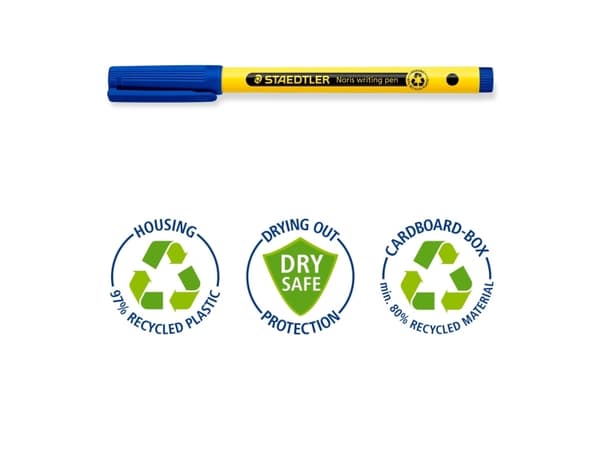 Staedtler Noris 307-3 BK2 Fineliner Blå 0,6 mm 2 st