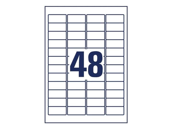 Avery L4736REV-65, Vit, Självhäftande skrivaretikett, A4, papper, Laser/bläckstråleskrivare, Lösa