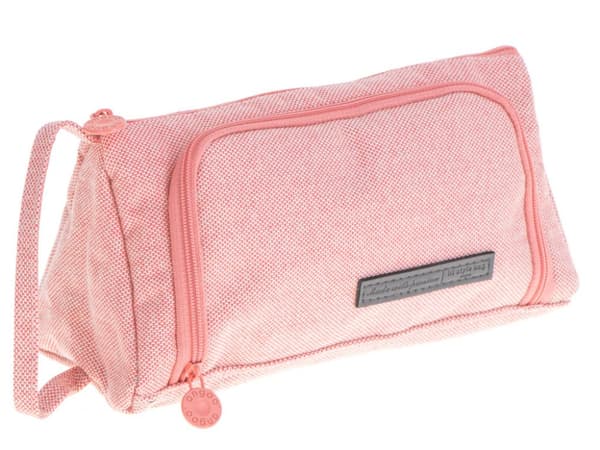 To-rums skolepenalhus, 3-i-1 kosmetiktaske, pink