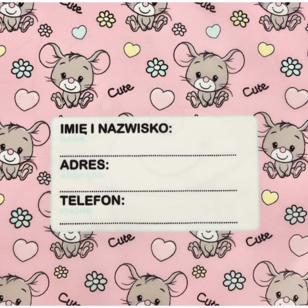 Pink mus PE skotaske rygsæk