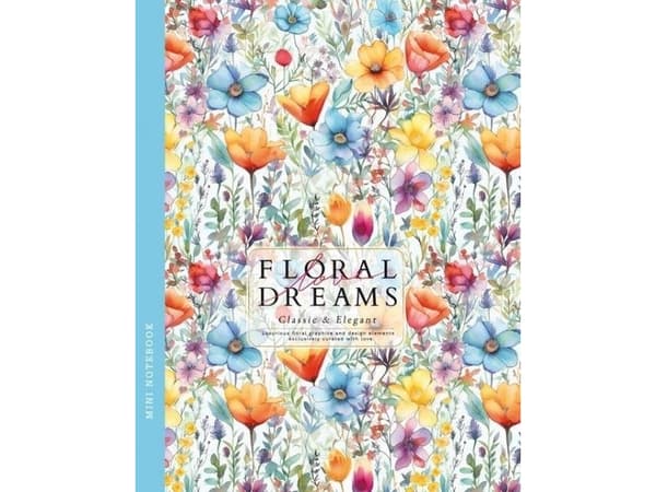 Notatbok 128x165/64K linje blomster FRESH