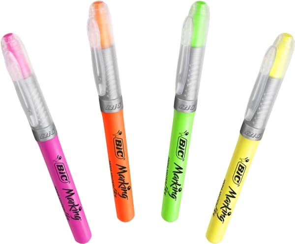 BIC Marking Highlighter Flex - Överstrykningspenna - gul - water-based dye ink - 1-4.3 mm (paket om 12)