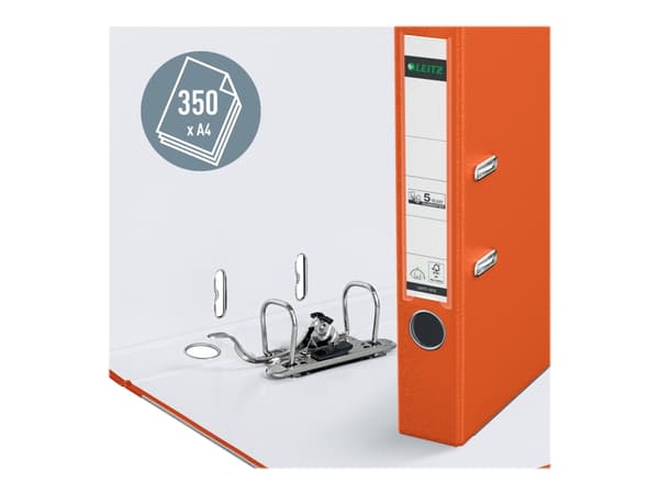 Leitz - Spakbågesfil - ryggbredd: 52 mm - för A4 - kapacitet: 350 ark - orange