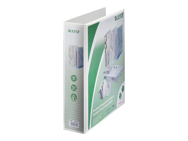 Leitz - Presentationsringpärm - 5 utrymmen - för A4 Maxi - kapacitet: 500 ark - vit