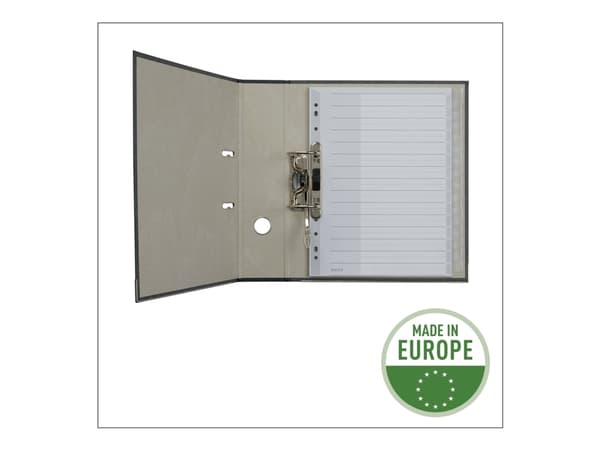 Leitz 12760000, Tyhjä välilehtihakemisto, Muovi, Harmaa, Muotokuva, A4, 297 mm