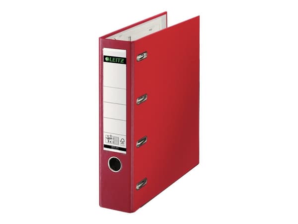 Leitz - Spakbågesfil - ryggbredd: 75 mm - för A5 (148 x 210 mm) - kapacitet: 1000 ark - liggande - röd