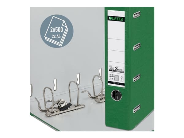 Leitz - Spakbågesfil - ryggbredd: 75 mm - för A5 - kapacitet: 1000 ark - liggande - grön