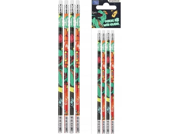 Starpak OLOWEK Z GUM HB SKATE DINO STK PBH OP4 36/432