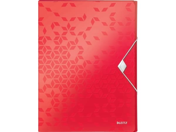 Leitz WOW - Boksfil - bokryggbredde: 30 mm - for A4 (210 x 297 mm) - kapasitet: 250 ark - geometric pattern - rød