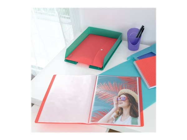 Esselte Colour'Breeze - Boxfil - ryggbredd: 25 mm - för A4 (210 x 297 mm) - kapacitet: 200 ark - translucent coral