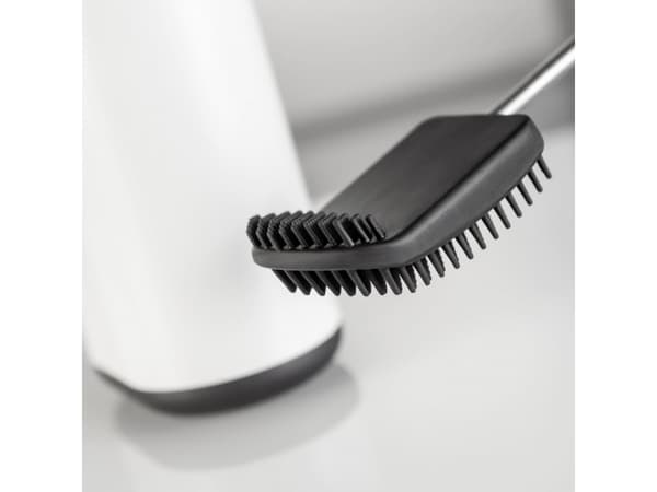 Wesco 315106-74, Toalettborste och hållare, Grå, Vit, Stål, Plast, Rostfritt stål, Silikon, 135 mm