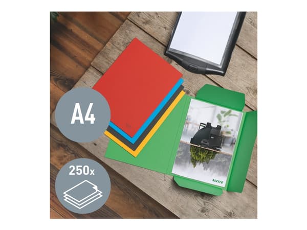 Leitz Recycle - 3-fliksmappe - for A4 (210 x 297 mm) - kapasitet: 250 ark - grønn
