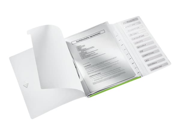Leitz WOW - Klassifikasjonsmappe - 12 rom - 12 deler - bokryggbredde: 17 mm - for A4 (210 x 297 mm) - kapasitet: 200 ark - med fliker - grønn