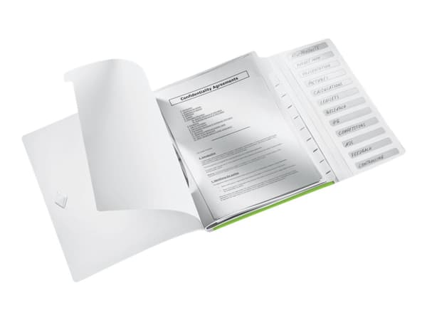 Leitz WOW - Klassifikasjonsmappe - 12 rom - 12 deler - bokryggbredde: 17 mm - for A4 (210 x 297 mm) - kapasitet: 200 ark - med fliker - grønn