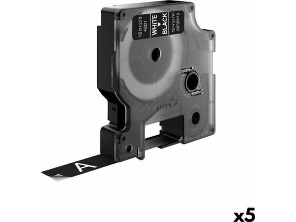 DYMO D1 -Standard etiketter - Hvit på svart - 12mm x 7m, Hvitt på svart, Polyester, Belgia, -18 - 90 °C, DYMO, LabelManager, LabelWriter 450 DUO