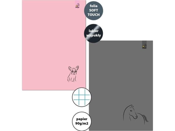 Notebook A4/32K kort 90g Animal S1 (5 stk)