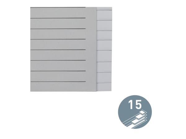 Leitz - Inndeler - 15 deler - for A5 (148 x 210 mm) - med fliker - grå