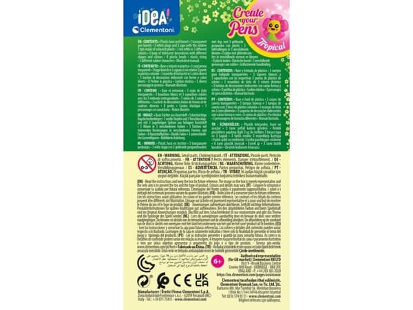 Clementoni IDEA Create your Pens: Tropical, Children''s craft kit, 6 yr(s), Multicolour