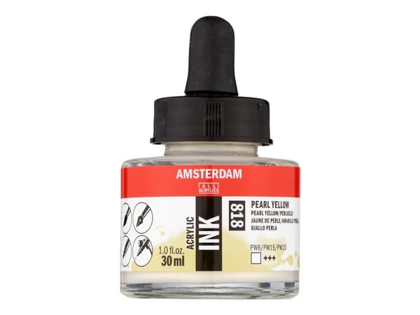 Amsterdam Acrylic Ink Bottle Pearl Yellow 818