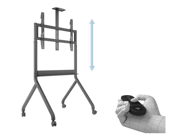 Multibrackets M Collaboration Floorstand - pyörillä varustettu vaunu - videoneuvottelujärjestelmän kaukosäätimelle - tumman antrasiitinharmaa - näytö