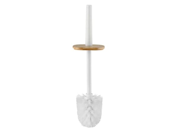WENKO Rotello, Toalettborste och hållare, Vit, Bamboo, Plast, 360 mm, 10 cm, 7,5 cm