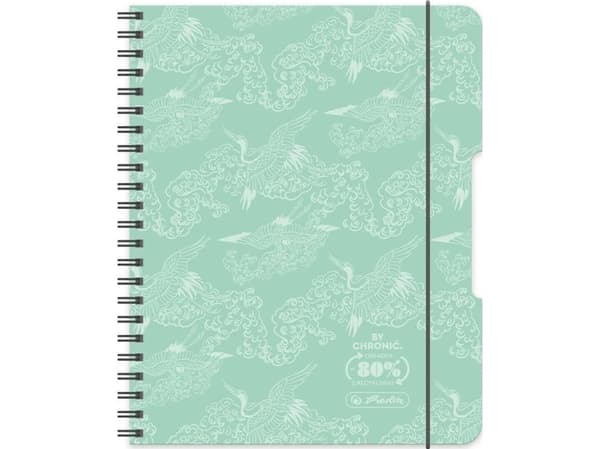 Kierresidottu muistikirja B5/80K plain mint (2 kpl)