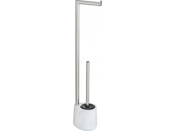 WENKO 23745100, Toalettborste och hållare, Krom, Vit, Keramiska, Rostfritt stål, Rostfritt stål, 130 mm, 95 mm