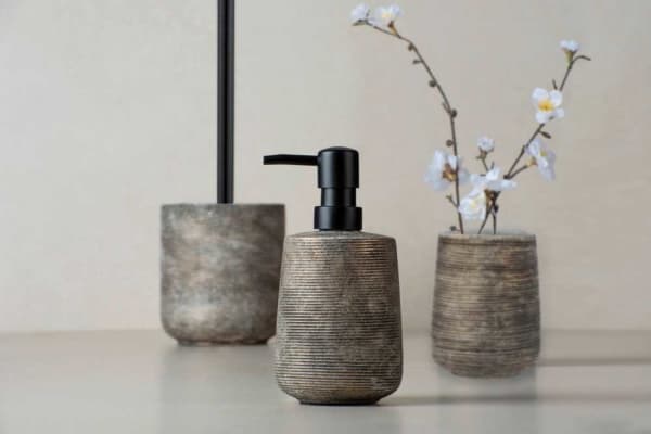 WENKO Fedio, WC-harja ja pidike, Musta, Puu, Keraaminen, 115 mm, 115 mm, 395 mm
