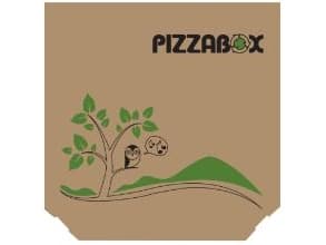 Pizzaæske TWK/242/E Treviso L29xB29xH3cm brun med tryk Pizzabox,100 stk/krt
