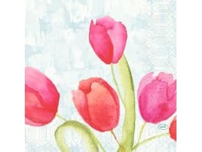 Serviet Duni 33 x 33 cm 3-Lag Painted Tulips,10 pk x 50 stk/krt