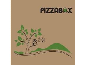 Pizzalaatikko TWK/242/E Malli C L40xS40xK4cm ruskea painatuksella Pizzalaatikko, 50 kpl/krt