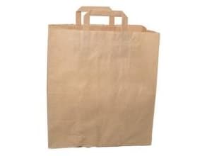 Bærepose 22 ltr 320x170x350 mm 80 gr med Hank Papir Brun OMPAKKES 4x50 stk,4 pk x 50 stk/krt