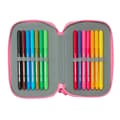 Miniatyrbillede 5 af 5: Double Pencil Case Moos Flores Multicolour 12.5 x 19.5 x 4 cm 28 Pieces
