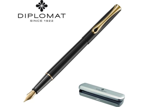 Diplomat DIPLOMAT Traveller fyllepenn sort/gull F