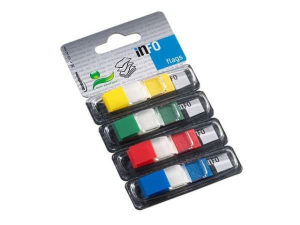 Bokmerke Info Flags Assortert (4 stk/bunt, 12 bunter)