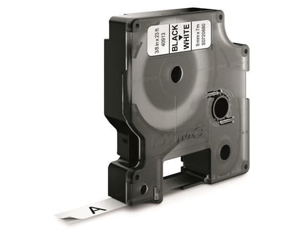 DYMO D1 - Selv-adhesiv - svart på hvitt - Rull (0,9 cm x 7 m) 1 kassett(er) merketape - for LabelMANAGER 100, 160, 210, 220, 260, 280, 300, 360, 420,