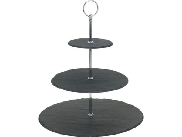 Utmerket Houseware 3-lags kakestativ for kaker, frukt, STONE, universal