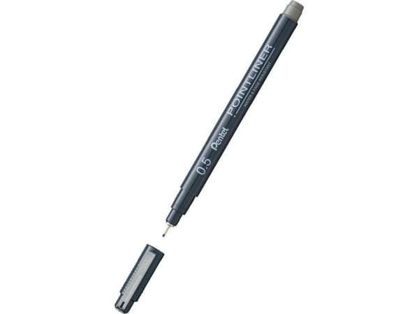 Pentel S20P-5N, Tynn spiss, Grå, 1 stykker, Fint