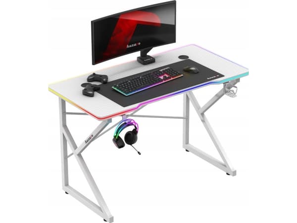 Huzaro Hero 1.7 RGB Vitt gamingbord